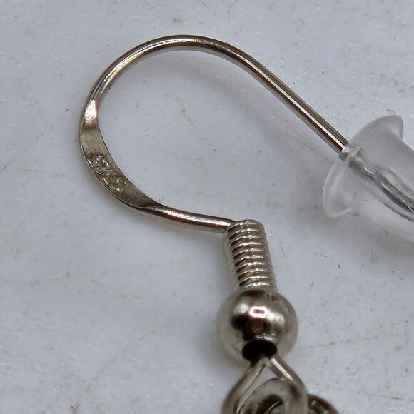 "5/$25" Turquoise Blue Shell Chip Mixed Metal Dangle Earrings Sterling Ear Hooks - Picture 5 of 5